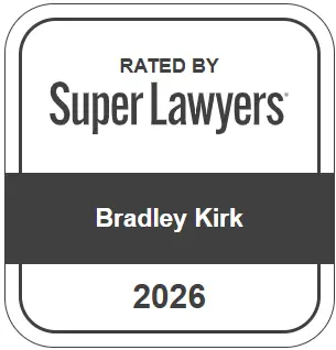 Super Lawyers rating badge for Bradley Kirk 2026