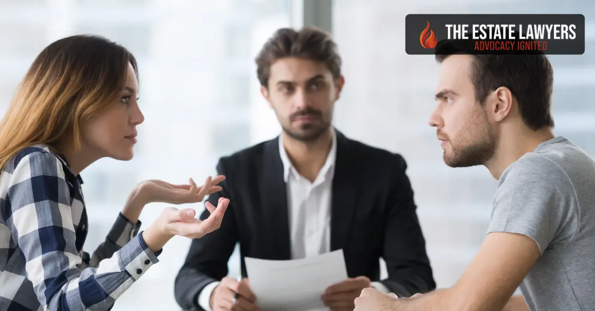 Couple arguing during meeting with divorce lawyer